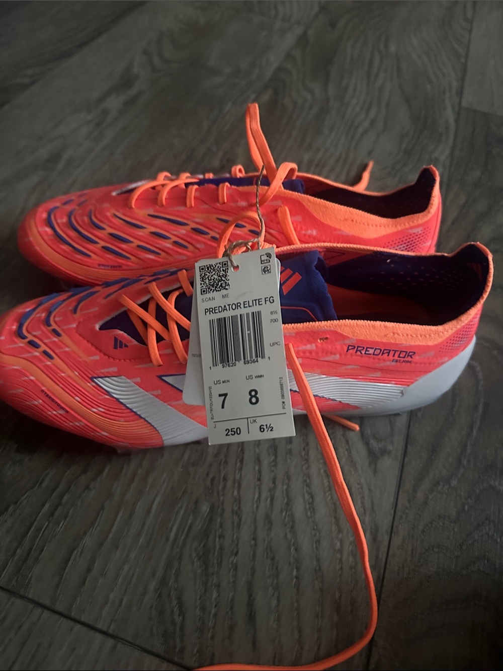 adidas Predator Elite FG Soccer Cleats in Neon Orange and Purple